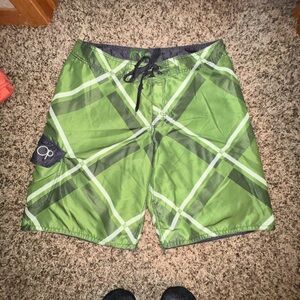 OP Green Plaid Men's Shorts